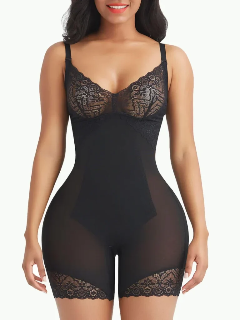 Open Crotch Lace Bodysuit Shapewear